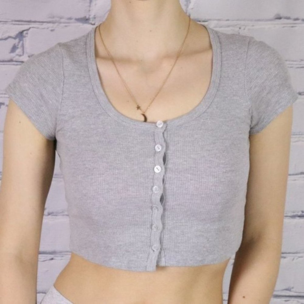 American Apparel 90% cotton cropped t-shirt r3